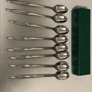 8 vintage stainless steel spoons